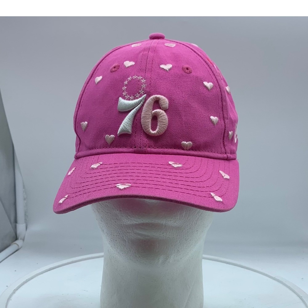 New Era Philadelphia 76ers Youth Hat Pink Hearts 9TWENTY Adjustable NBA Cap